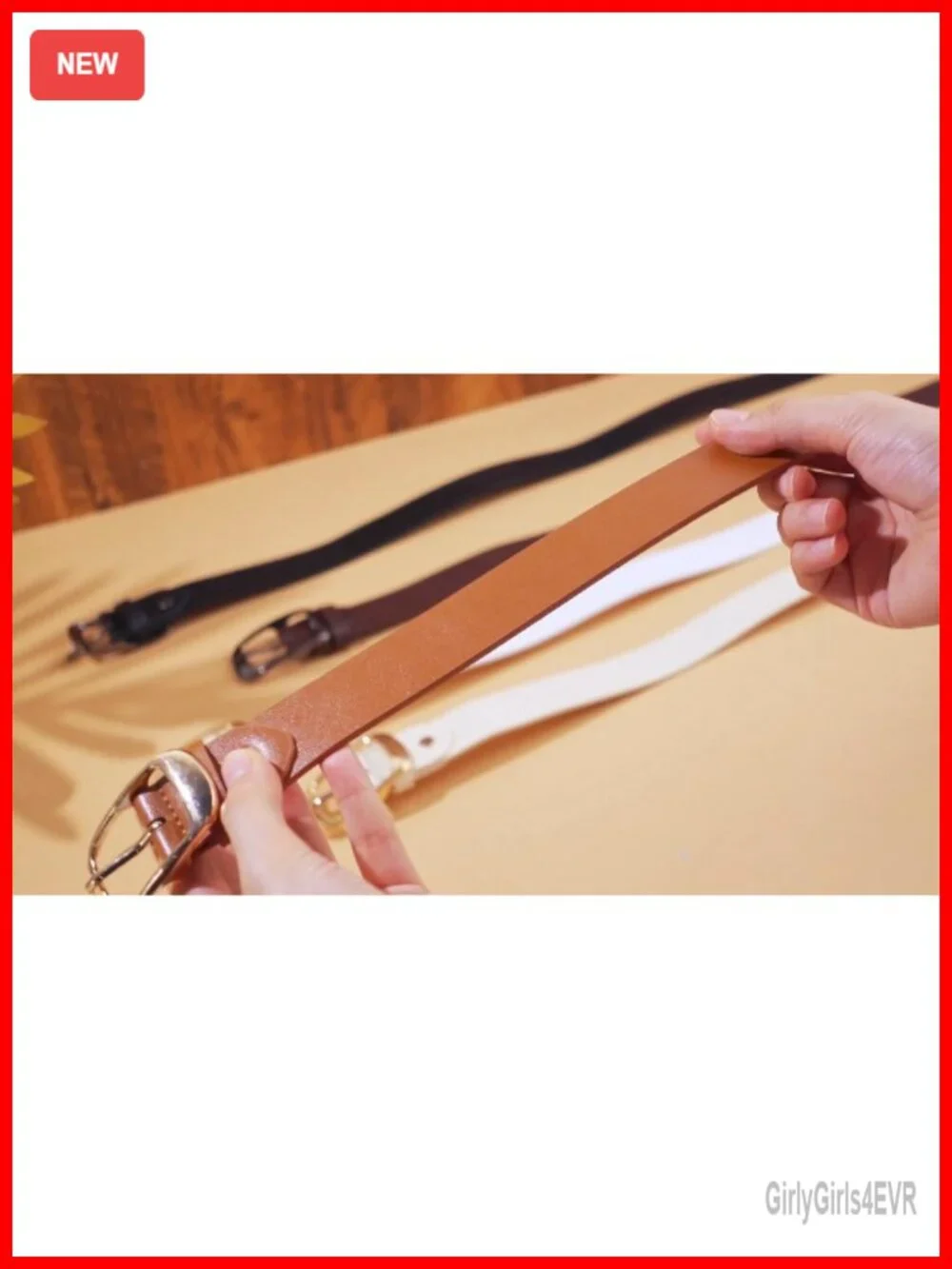 5 Pack Women's PU Leather Belts with Silver Alloy Pin Buckle for Jeans and